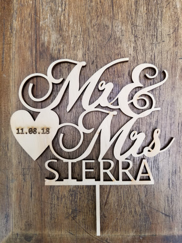 Mr & Mrs Con Corazón - Boda Topper