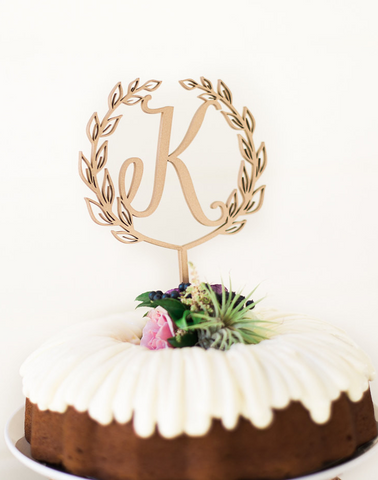 Inicial Con Corona Cake Topper Boda
