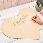 Corazón Libro/Cuadro de Firmas Invitados - Rótulo Grande Boda
