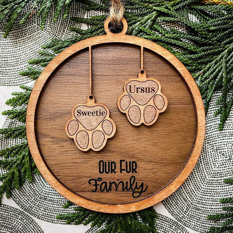 Ornamento Paw Prints Grabado