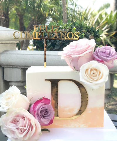 Incial & Feliz Cumpleaños Set Topper