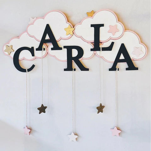 Rótulo Personalizado Bebé Nubes