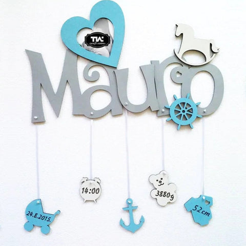Nombre Personalizado Nacimiento Bebé Rótulo