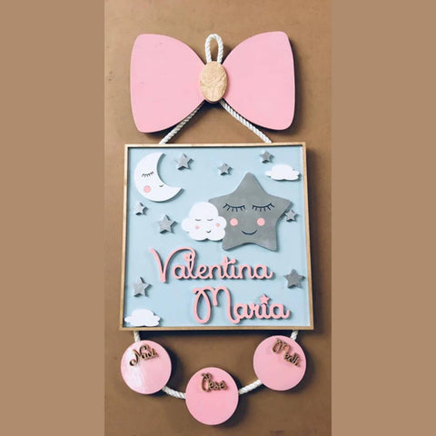 Rótulo Personalizado Estrellas con Nací, Medí, Pesé