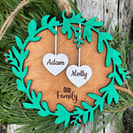 Our Family Wreath Ornamento Snowflake Inicial