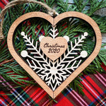 Ornamento Heart Snowflake Inicial