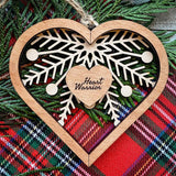 Ornamento Heart Snowflake Inicial