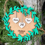 Our Family Wreath Ornamento Snowflake Inicial
