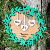 Our Family Wreath Ornamento Snowflake Inicial