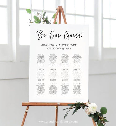 Wedding Guest seating sign!