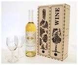 Caja Para 1 Botella Vino y 2 Copas